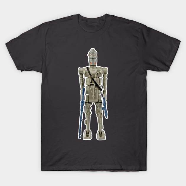 Vintage Scary Robot, white border T-Shirt by ToysOnAShirt